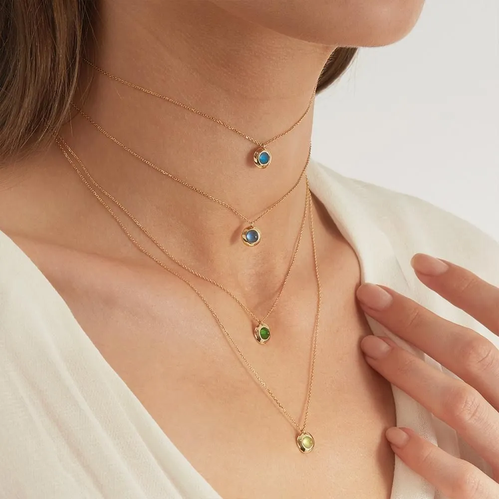 Gems of Cosmo 18K Gold Necklace w. Topaz