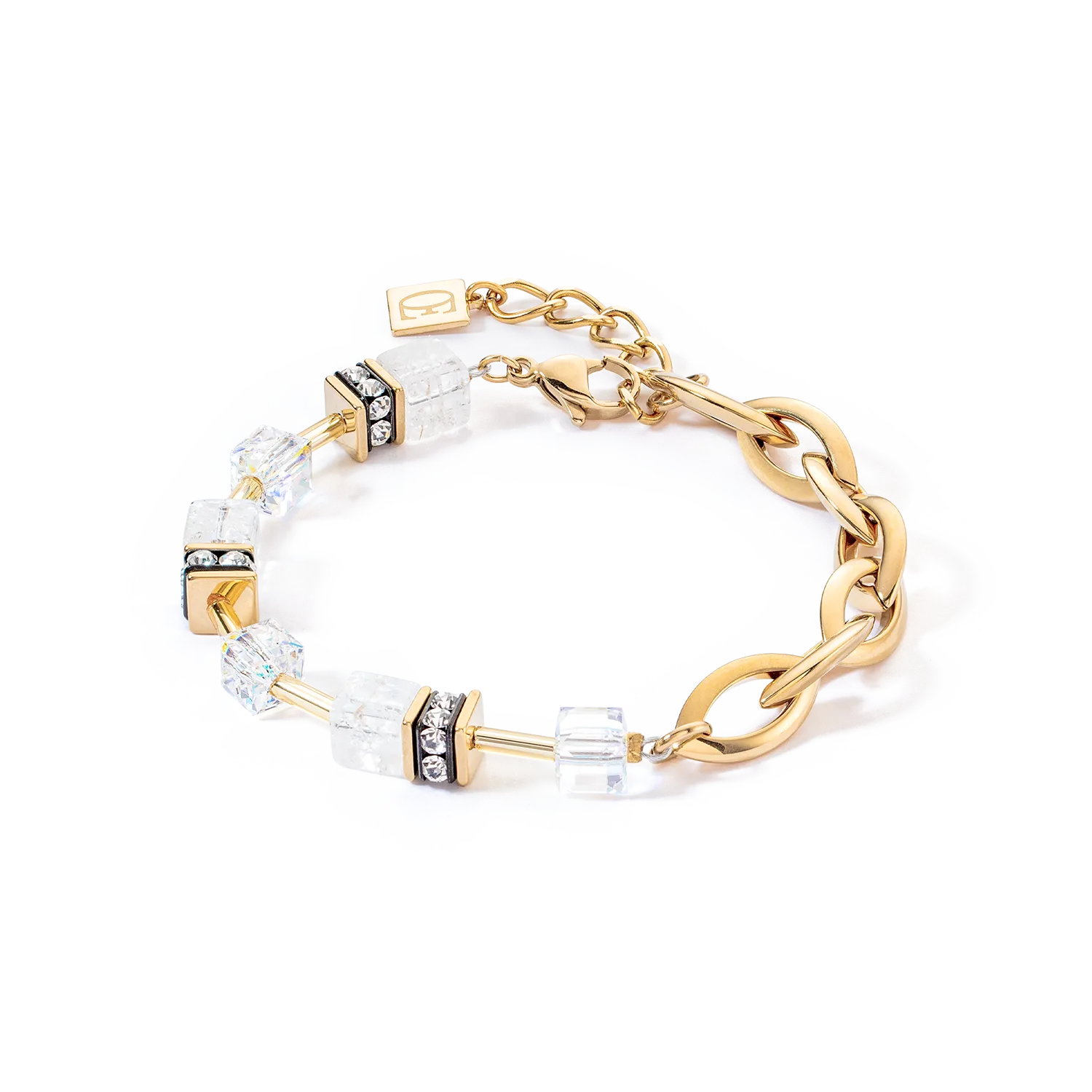 GeoCUBE? Festive Layer bracelet gold-white