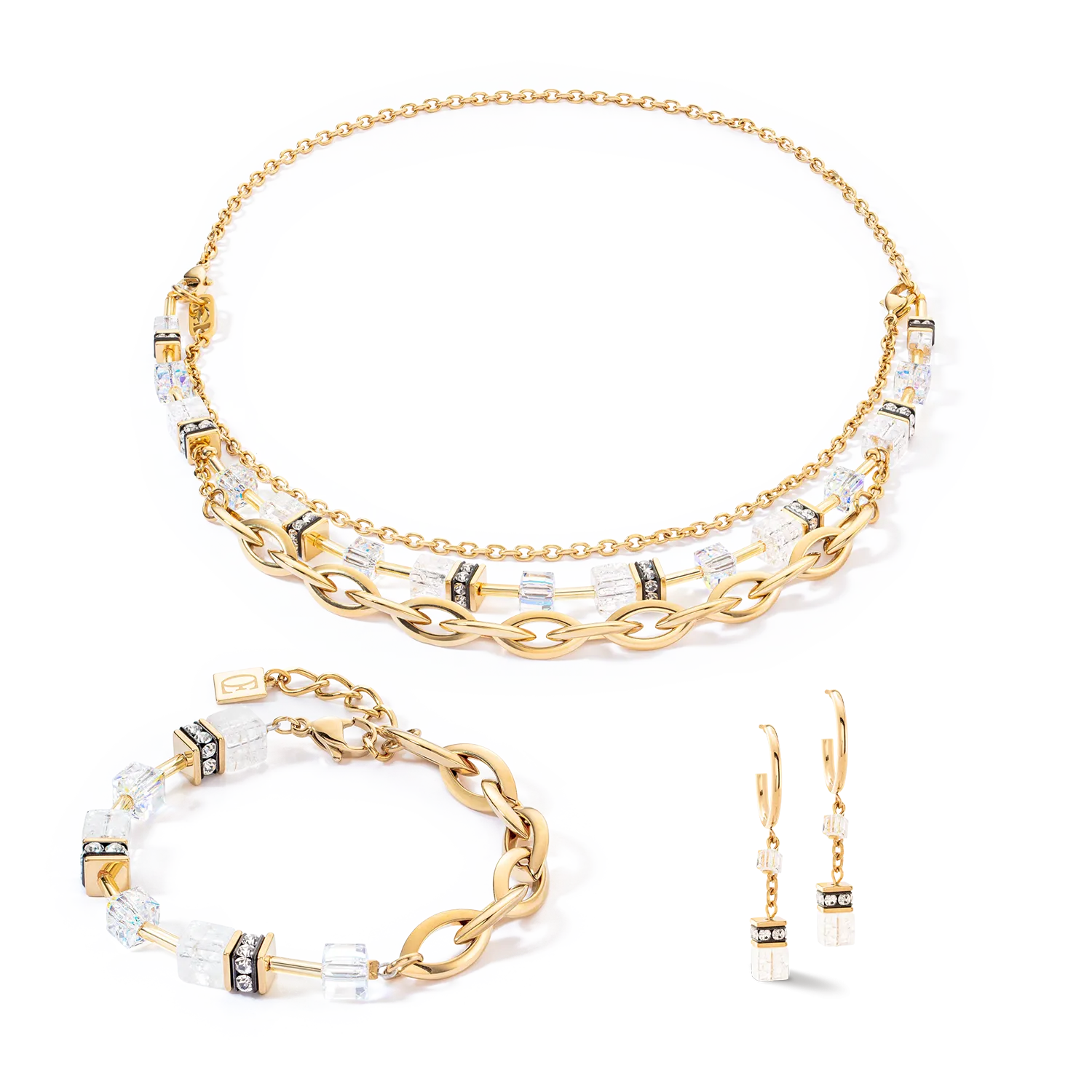 GeoCUBE? Festive Layer bracelet gold-white