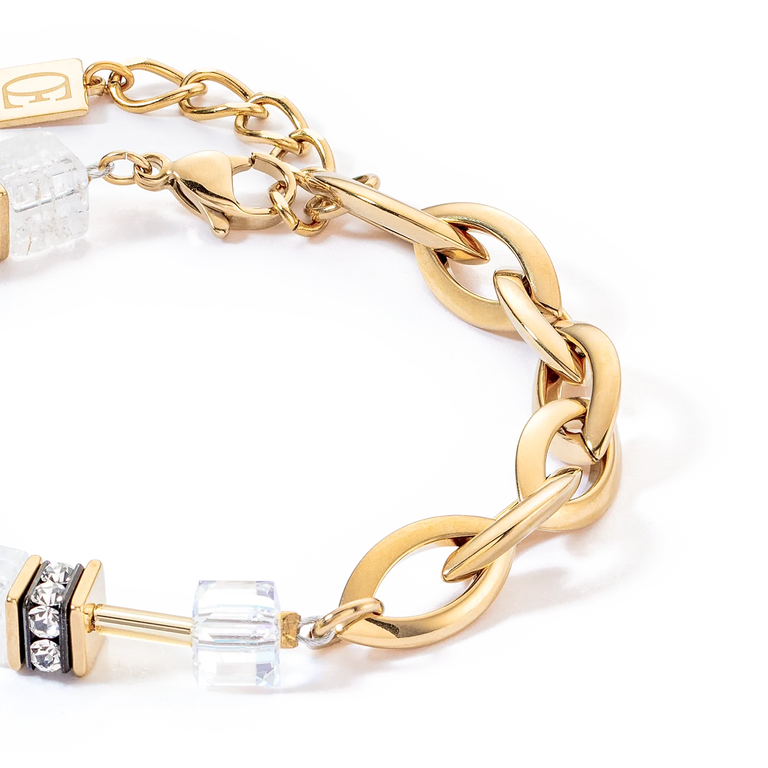 GeoCUBE? Festive Layer bracelet gold-white