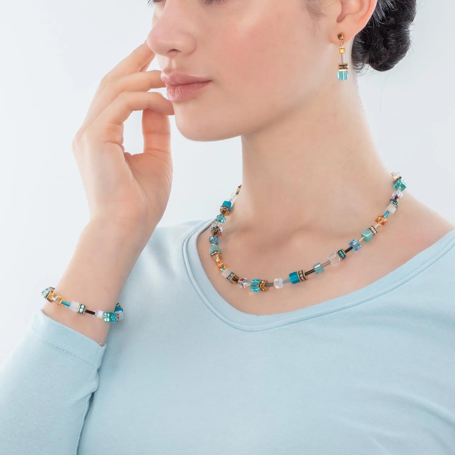GeoCUBE? Iconic bracelet gold turquoise