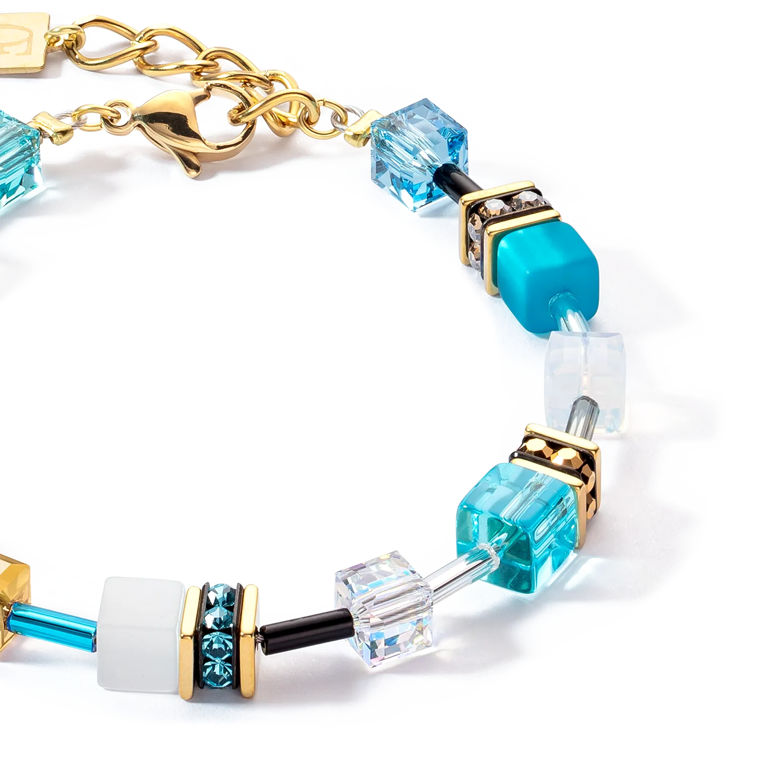 GeoCUBE? Iconic bracelet gold turquoise