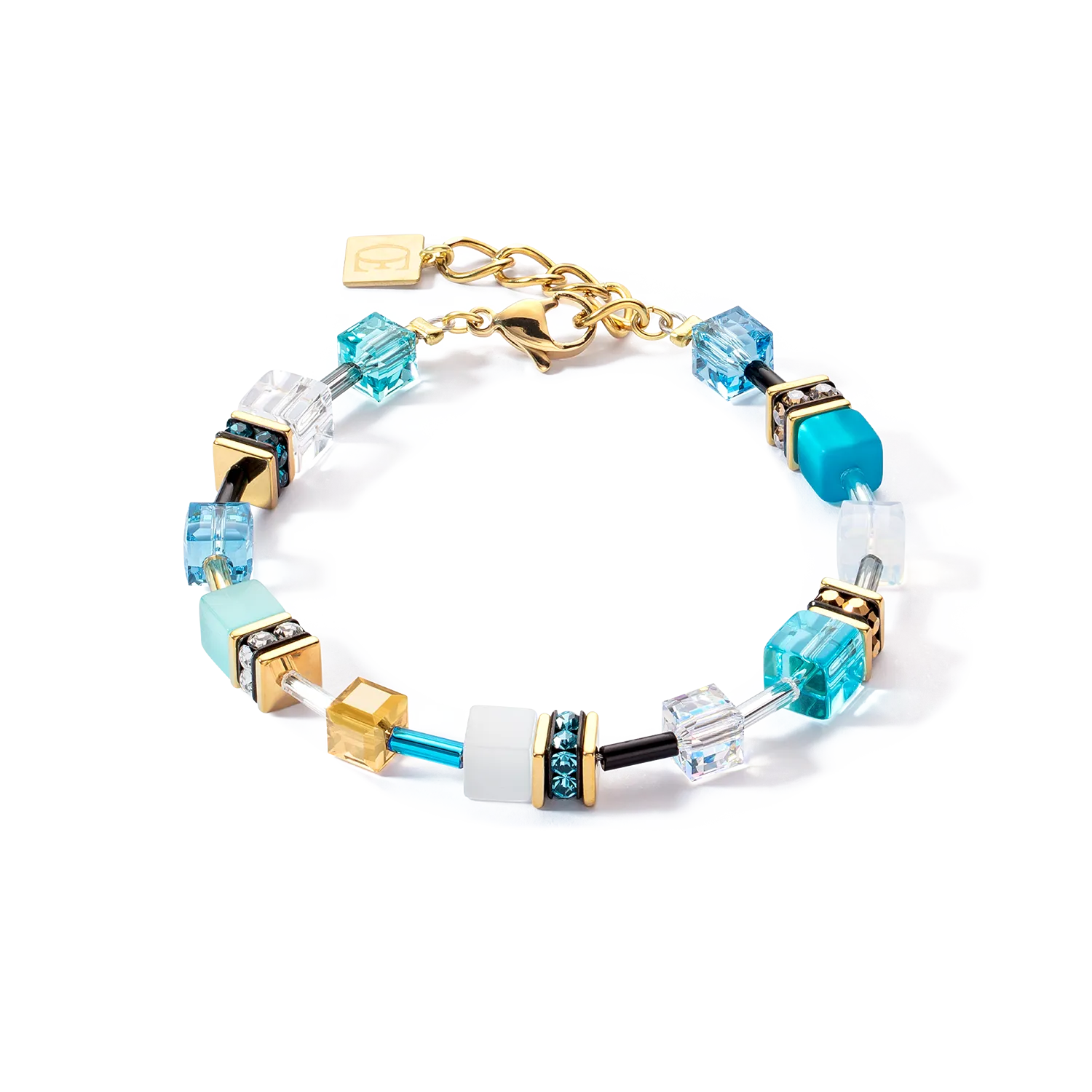 GeoCUBE? Iconic bracelet gold turquoise