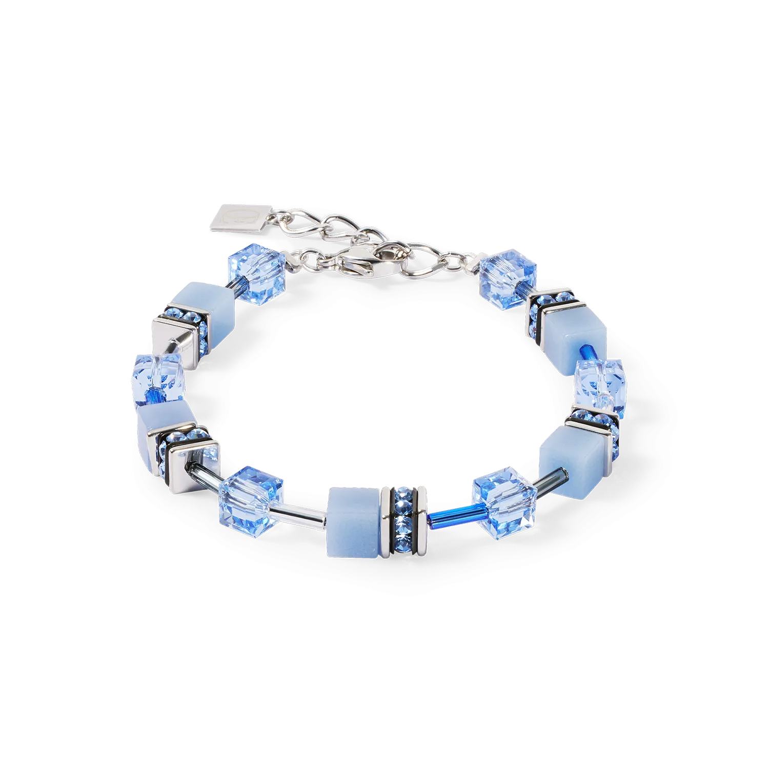 GeoCUBE? Iconic Mono Silver bracelet blue