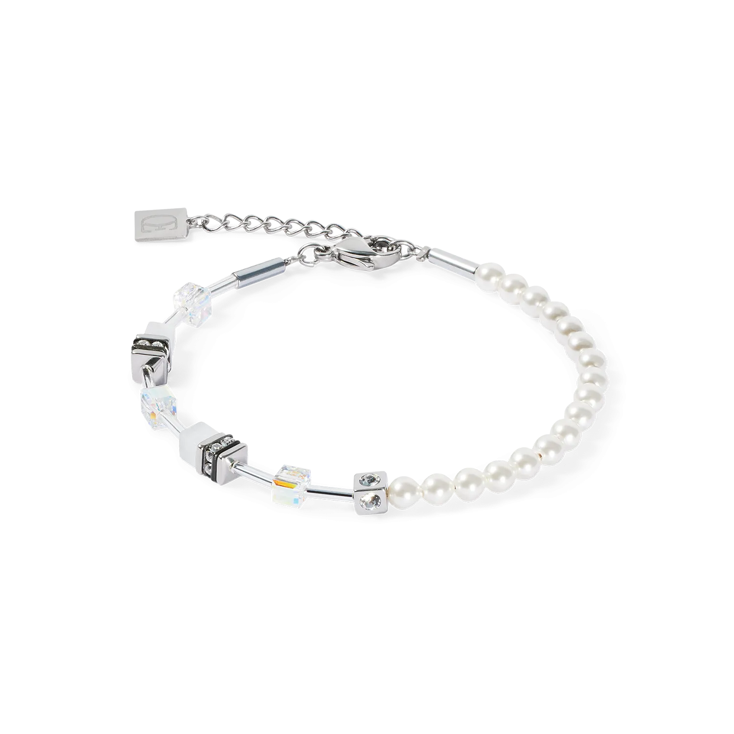 GeoCUBE? Mini Fusion Pearls Bracelet silver-white
