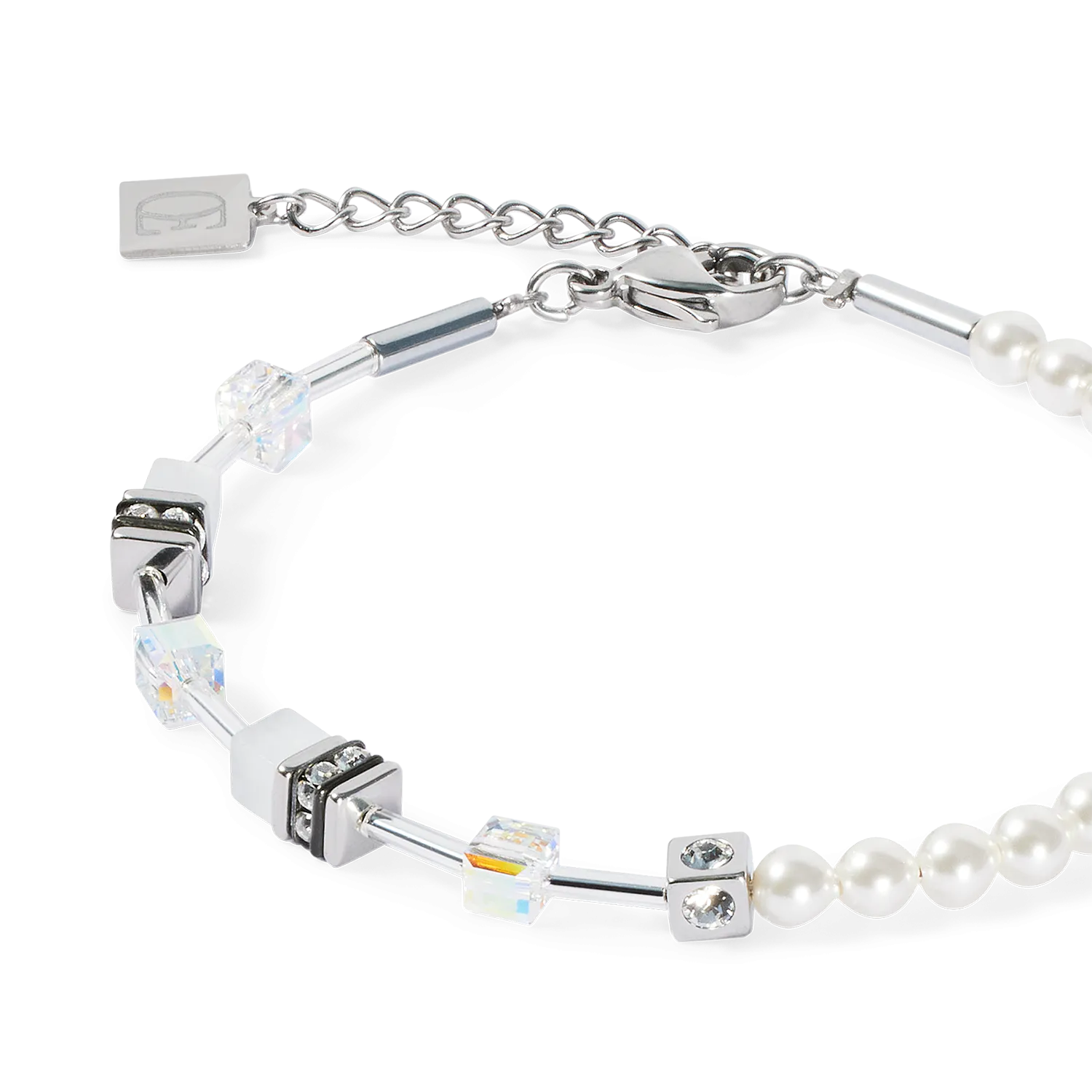 GeoCUBE? Mini Fusion Pearls Bracelet silver-white
