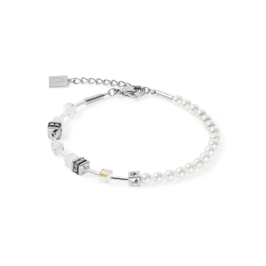 GeoCUBE? Mini Fusion Pearls Bracelet silver-white