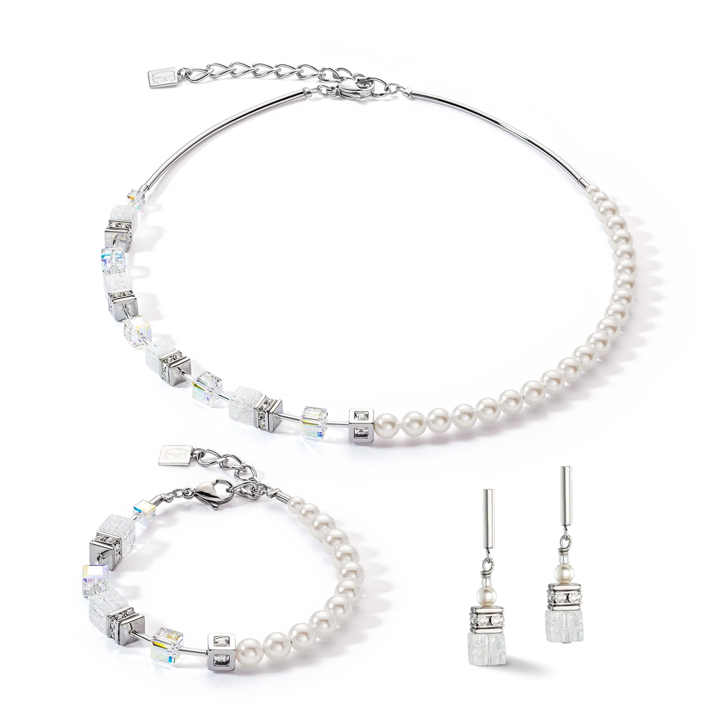 GeoCUBE? Precious Fusion Pearls bracelet white