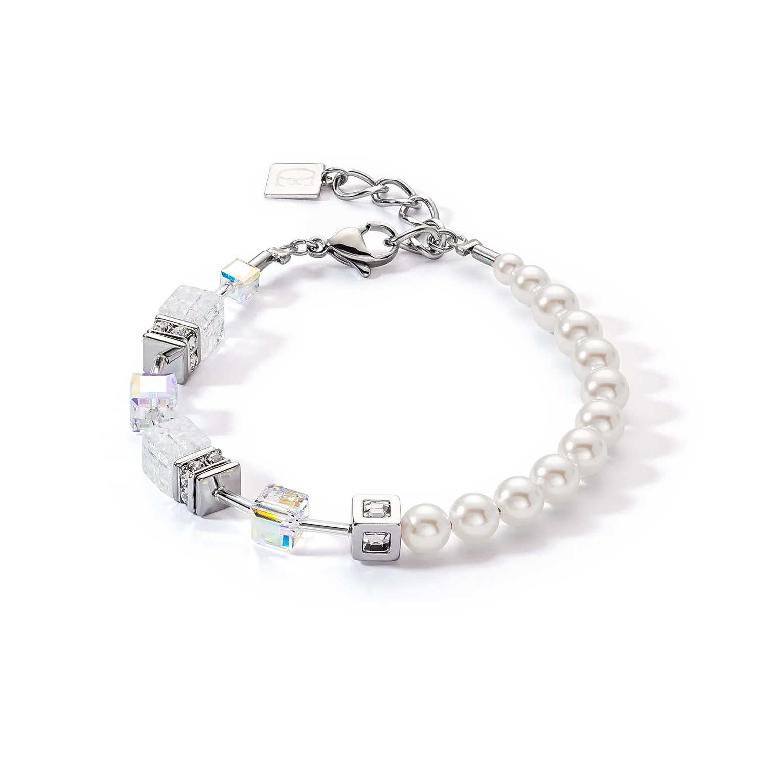 GeoCUBE? Precious Fusion Pearls bracelet white