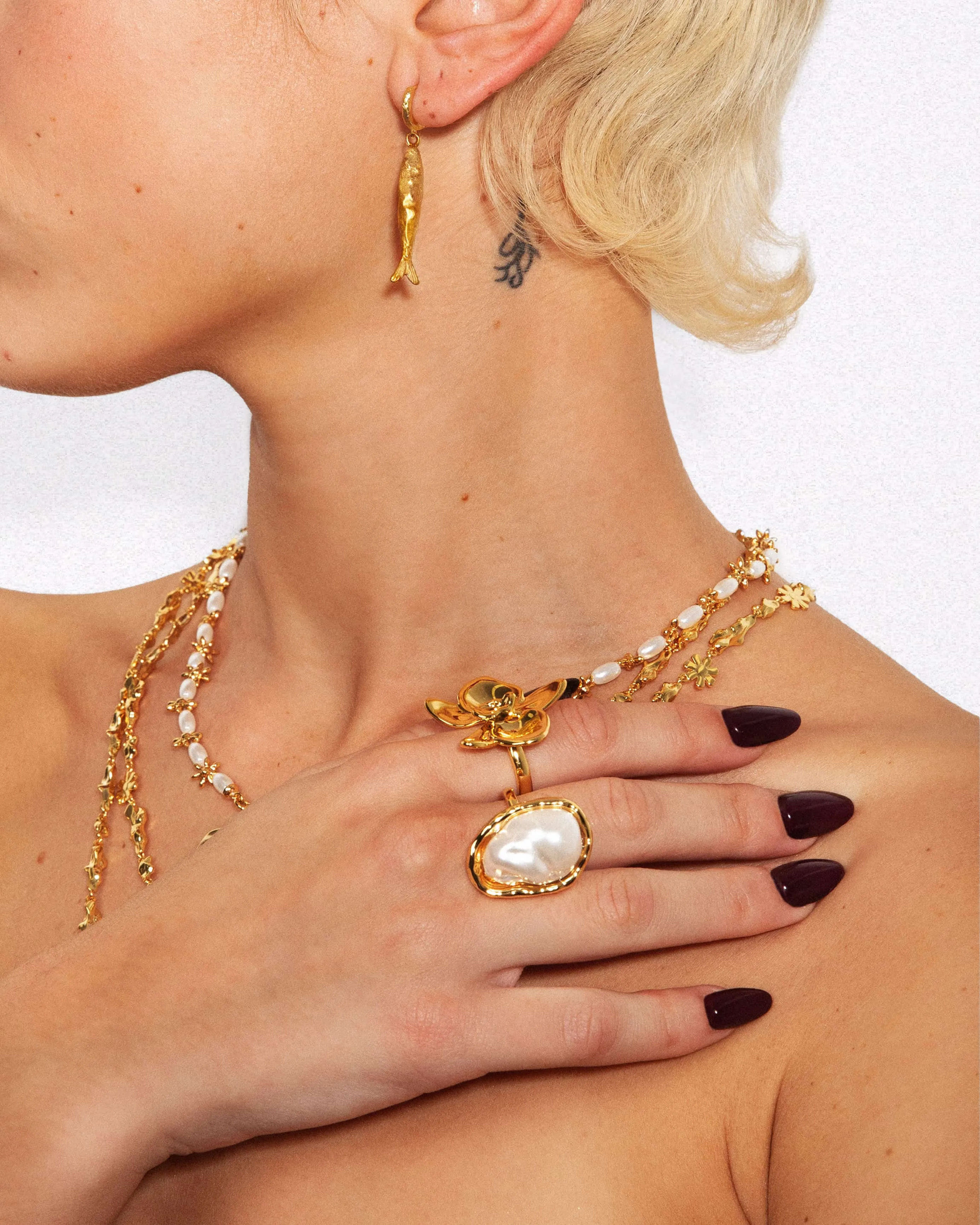Gold Anchovy Earrings