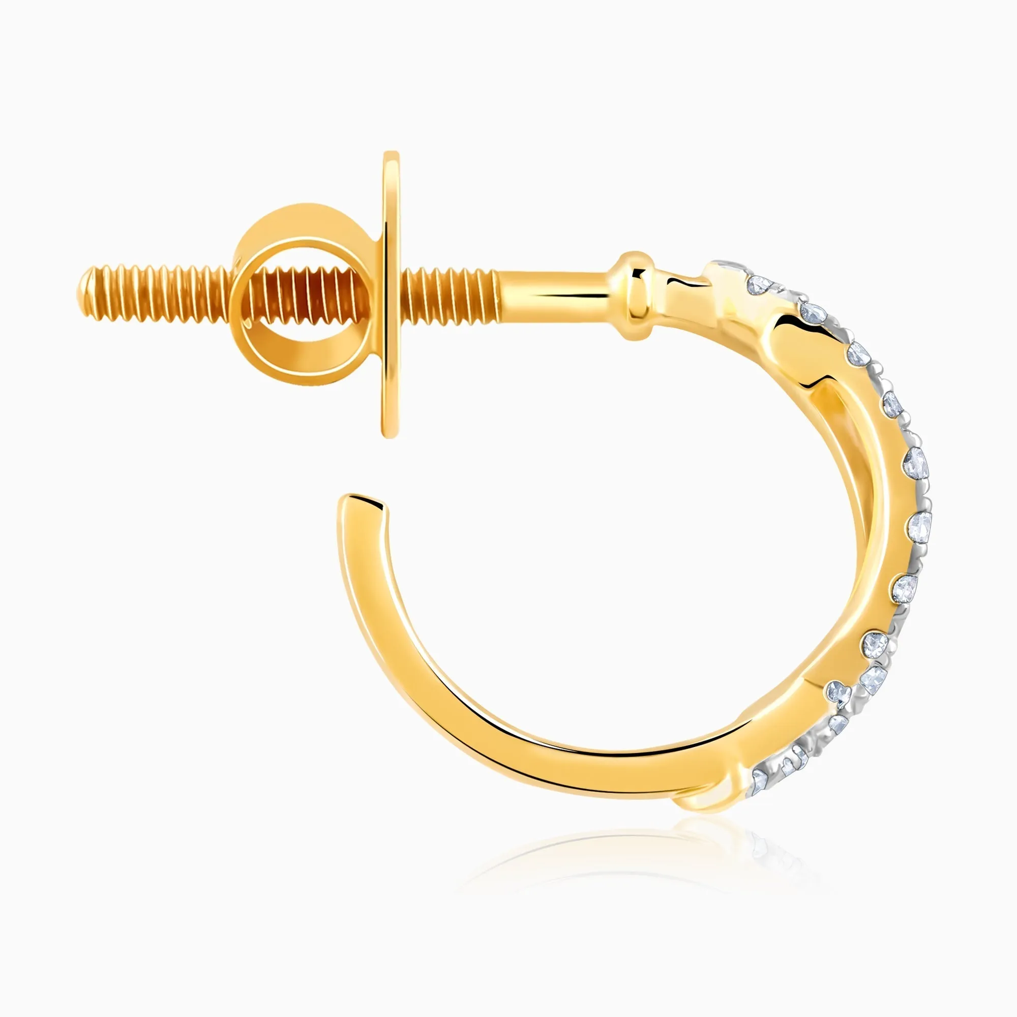 Gold Elixir Diamond J-hoop Earrings