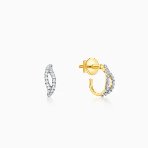 Gold Elixir Diamond J-hoop Earrings