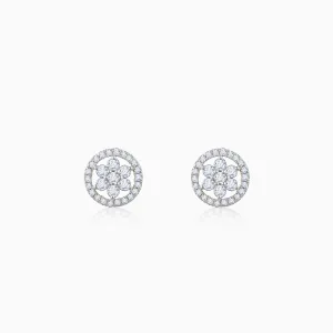 Gold Floret Solitaire Diamond Earrings