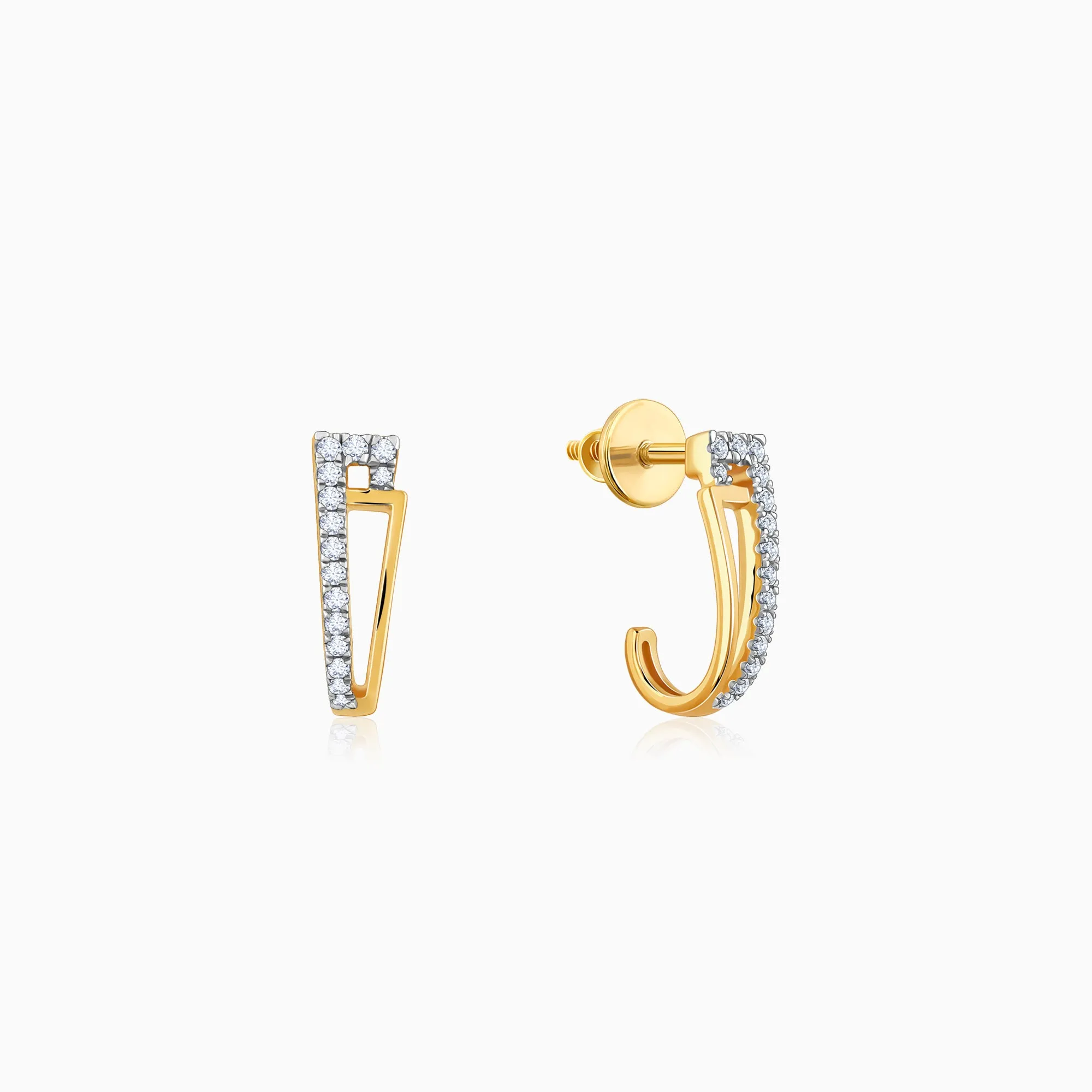 Gold Hoopla Diamond Earrings