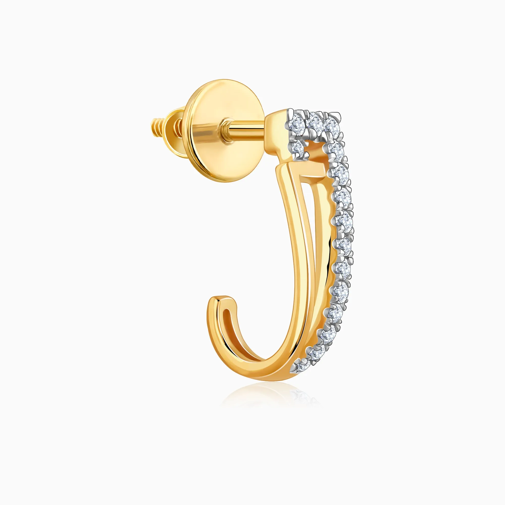 Gold Hoopla Diamond Earrings