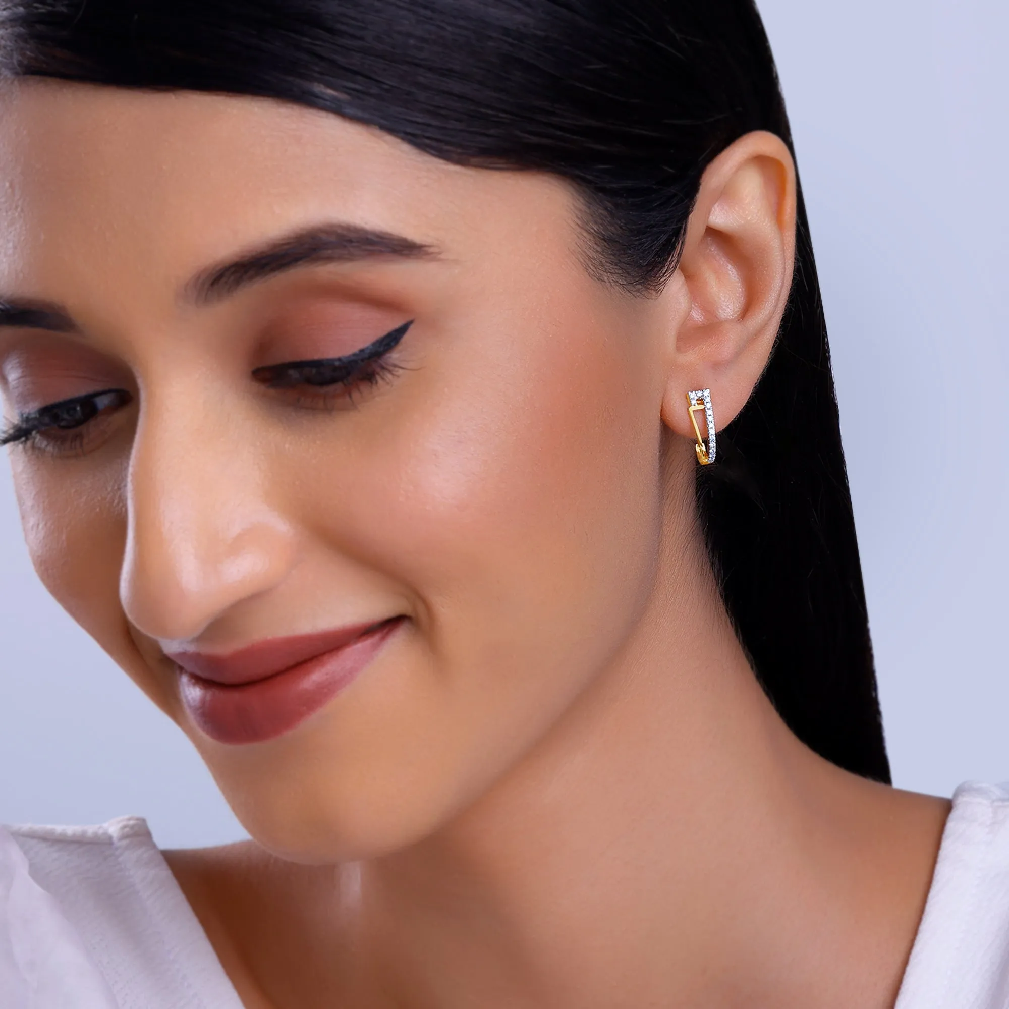 Gold Hoopla Diamond Earrings