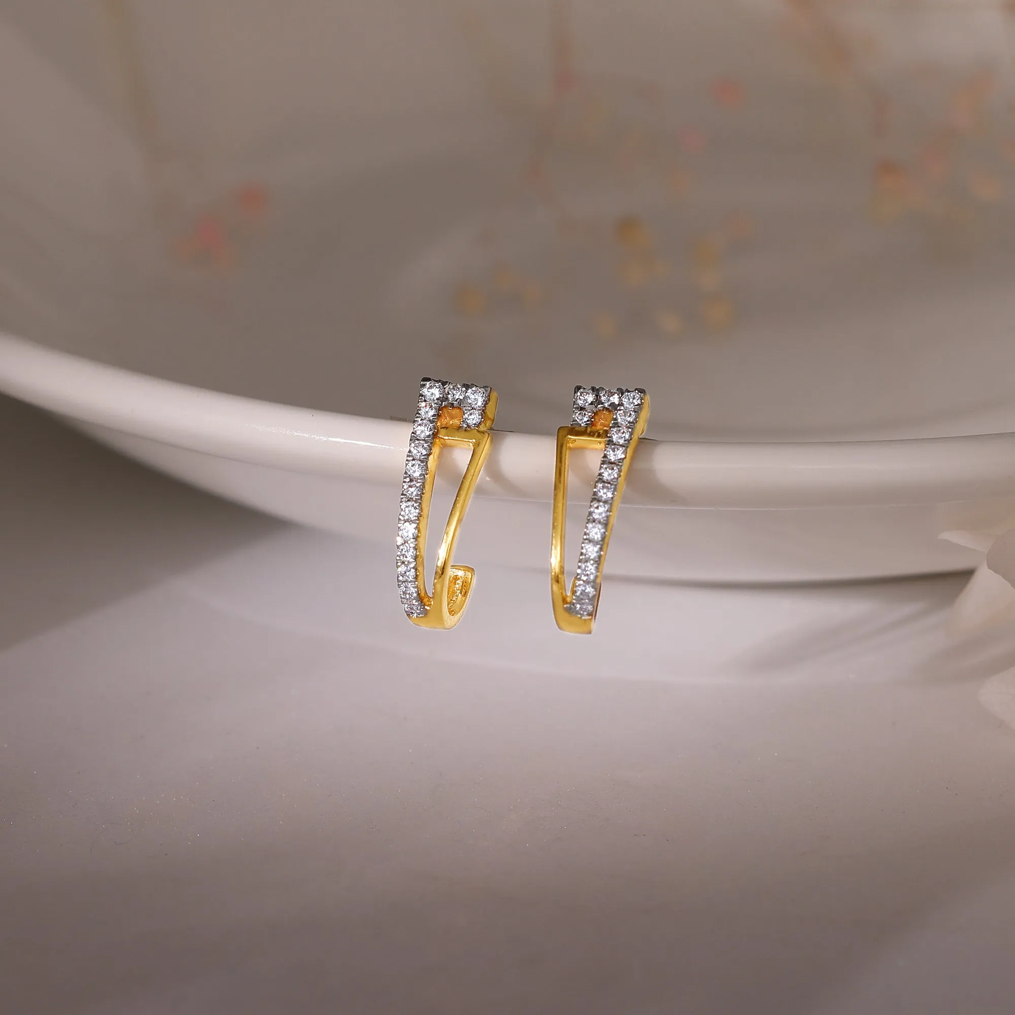 Gold Hoopla Diamond Earrings