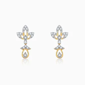 Gold Leaflight Diamond Earrings