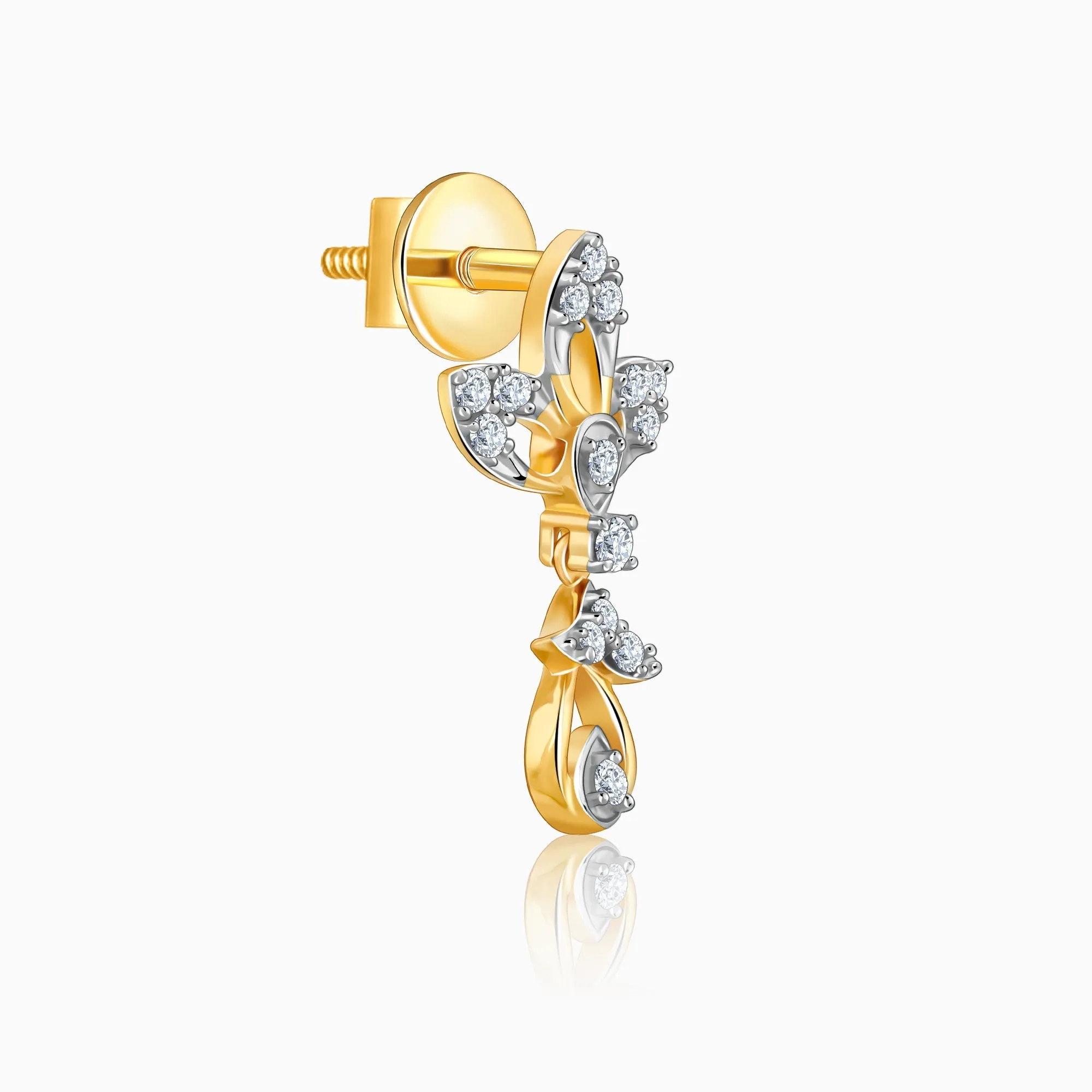Gold Leaflight Diamond Earrings