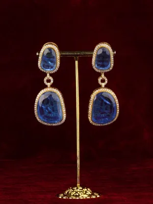 Gold Plated Faux Diamond Earrings - CZEAR606