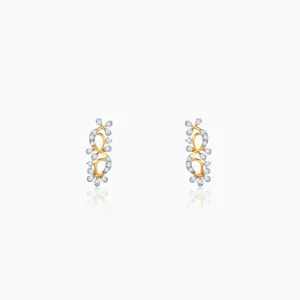 Gold Twinkling Twine Diamond Earrings