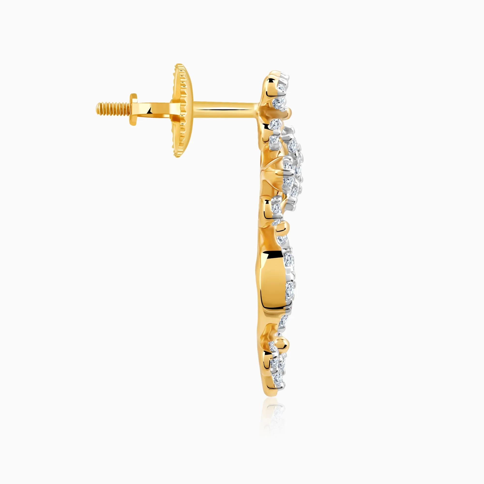 Gold Twinkling Twine Diamond Earrings