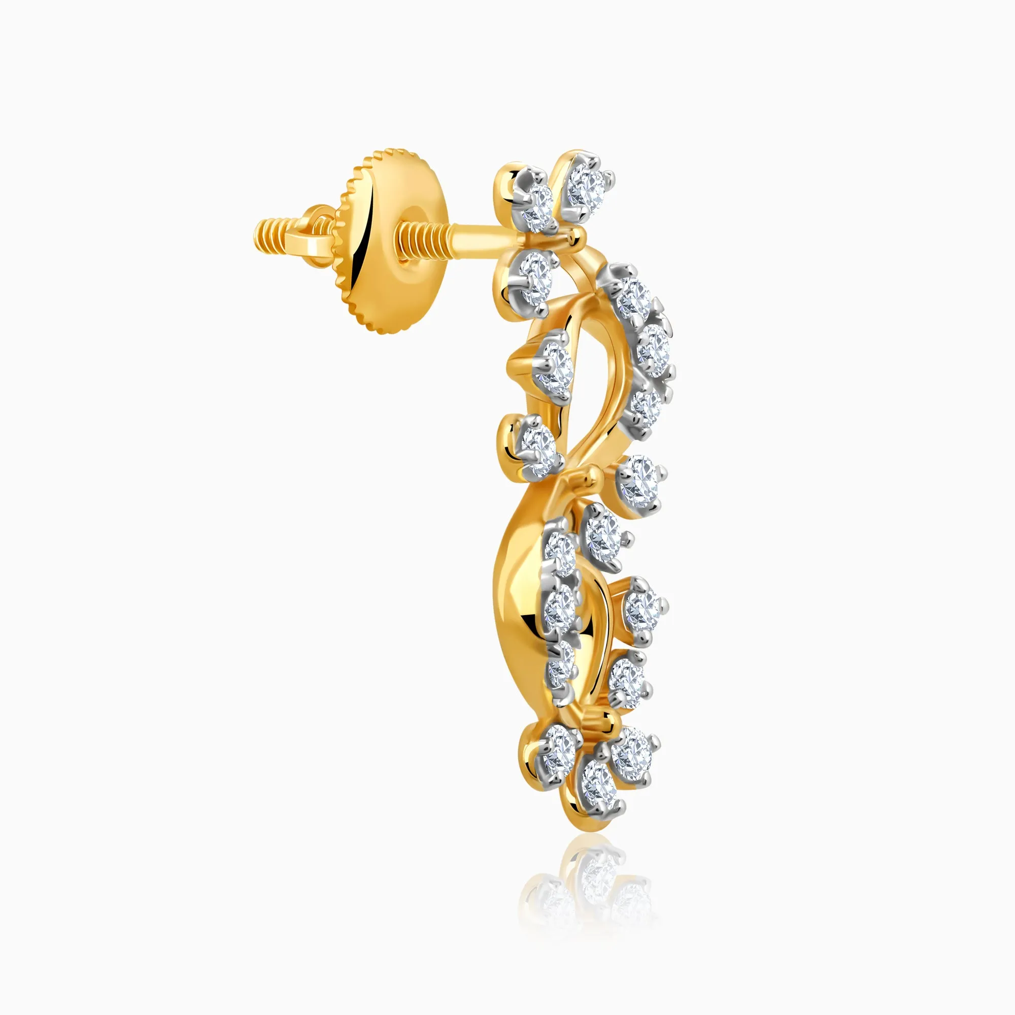 Gold Twinkling Twine Diamond Earrings