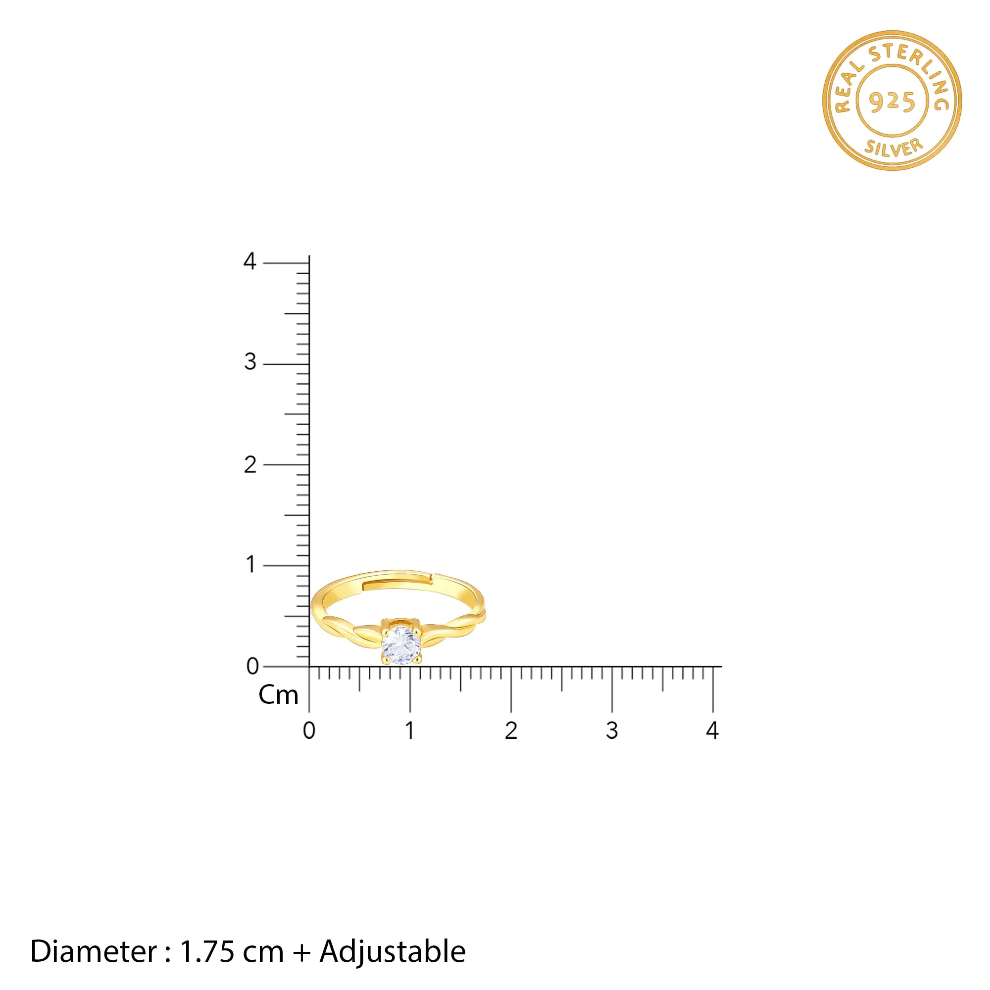 Golden Swivel Love Solitaire Ring