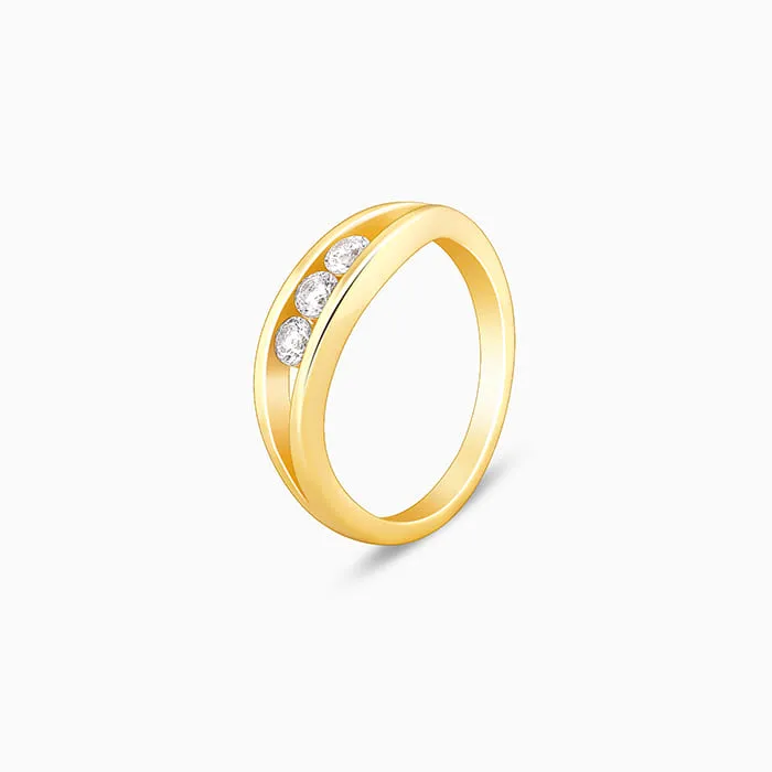 Golden Wave Crest Ring