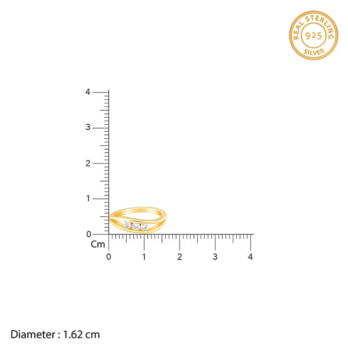 Golden Wave Crest Ring