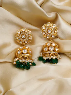Green Color Gold Plated Moissanite Earrings - MO-EAR22
