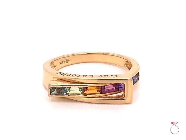 Guy Laroche MultiGemstone Rainbow Band Ring