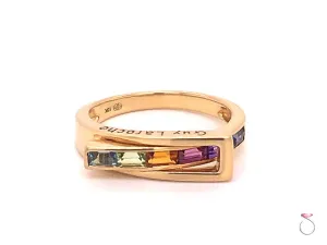 Guy Laroche MultiGemstone Rainbow Band Ring