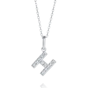 H Letter Pendant White Gold