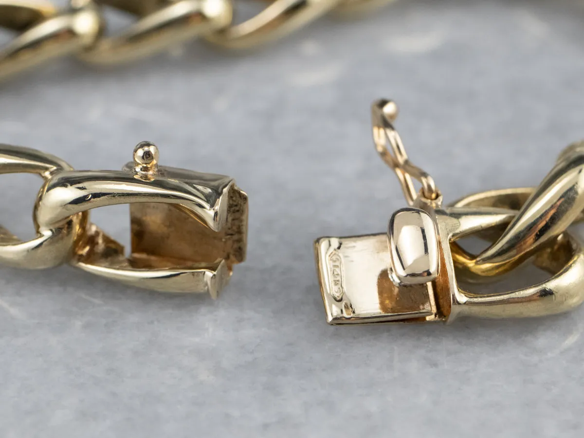 Heavy Gold Curb Chain Bracelet