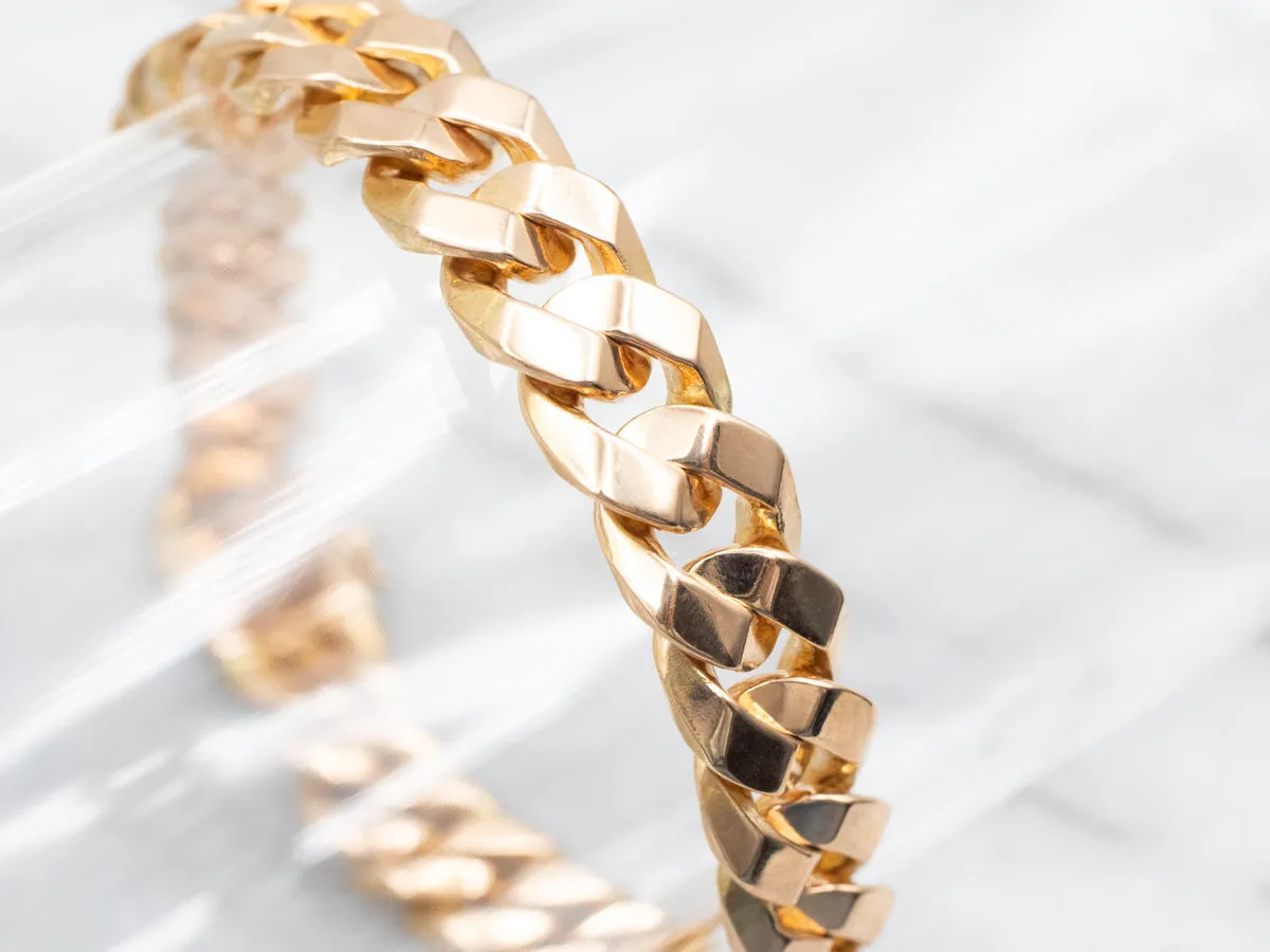 Heavy Gold Curb Link Bracelet