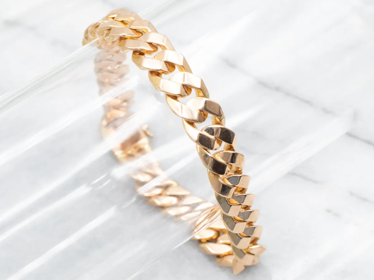 Heavy Gold Curb Link Bracelet