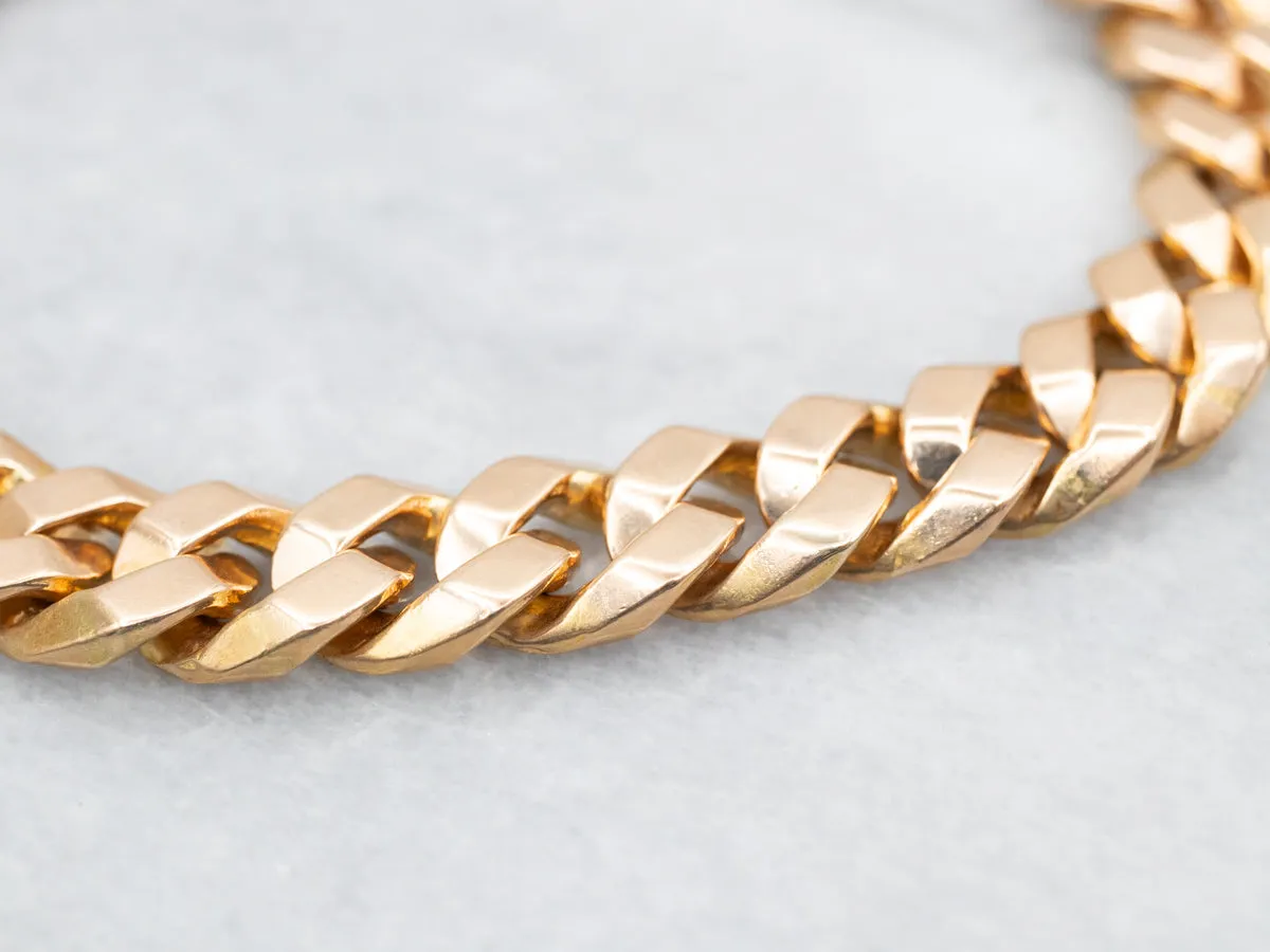 Heavy Gold Curb Link Bracelet