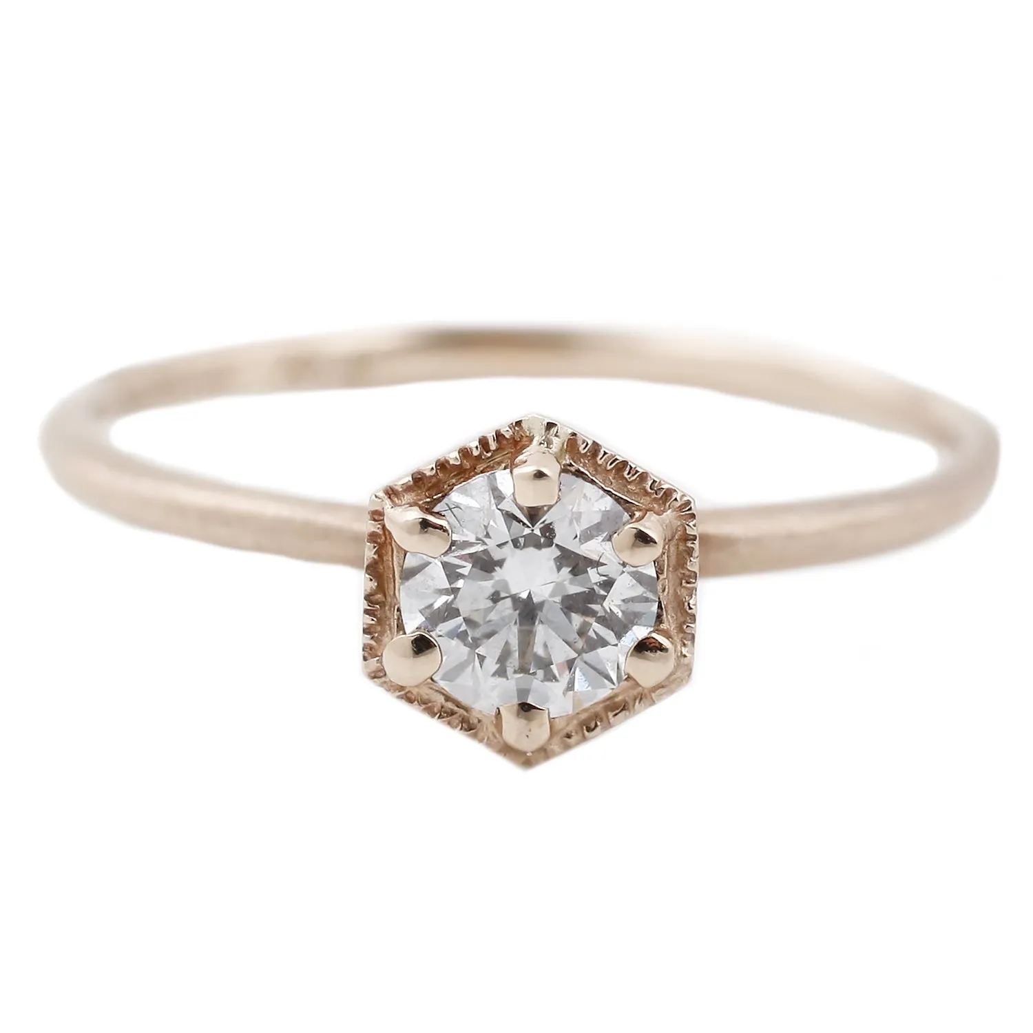 Hexagon Diamond Ring