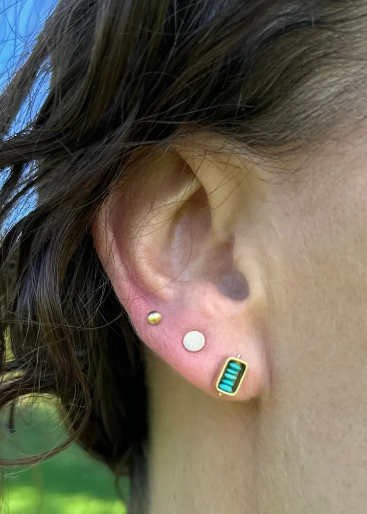 Hilary Finck Designs | Persian Turquoise   18k Captured Studs
