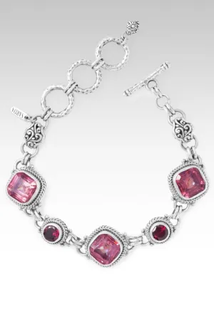 Hope Alive Bracelet? in Summer Peach? Mystic Quartz & Rhodolite Garnet