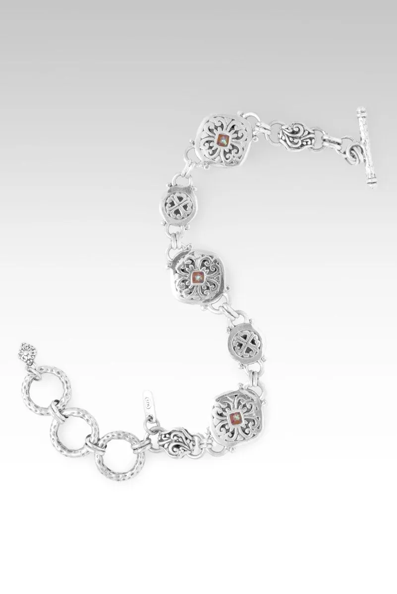 Hope Alive Bracelet? in Summer Peach? Mystic Quartz & Rhodolite Garnet