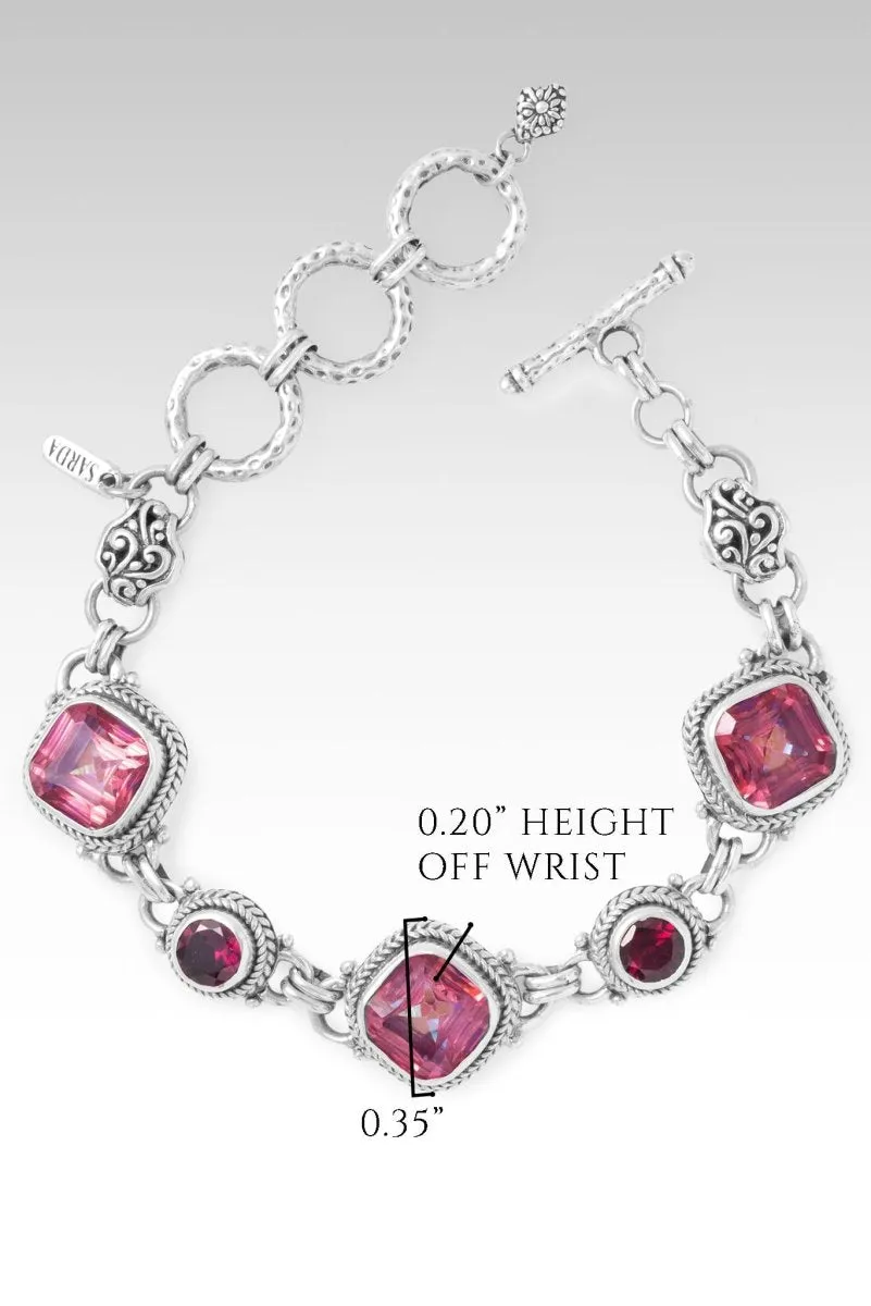 Hope Alive Bracelet? in Summer Peach? Mystic Quartz & Rhodolite Garnet