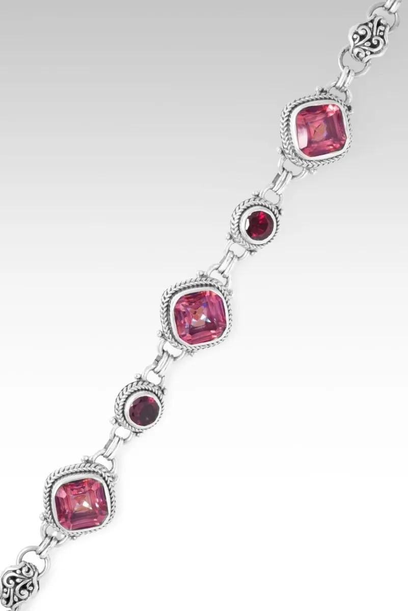 Hope Alive Bracelet? in Summer Peach? Mystic Quartz & Rhodolite Garnet