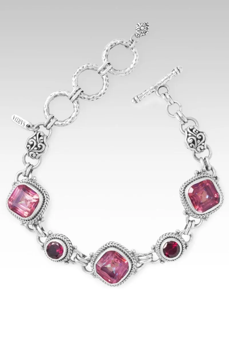 Hope Alive Bracelet? in Summer Peach? Mystic Quartz & Rhodolite Garnet