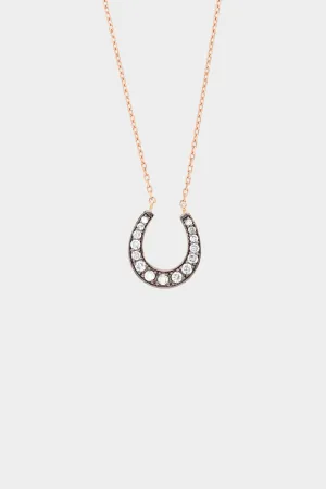 Horseshoe Necklace, Brown Diamonds