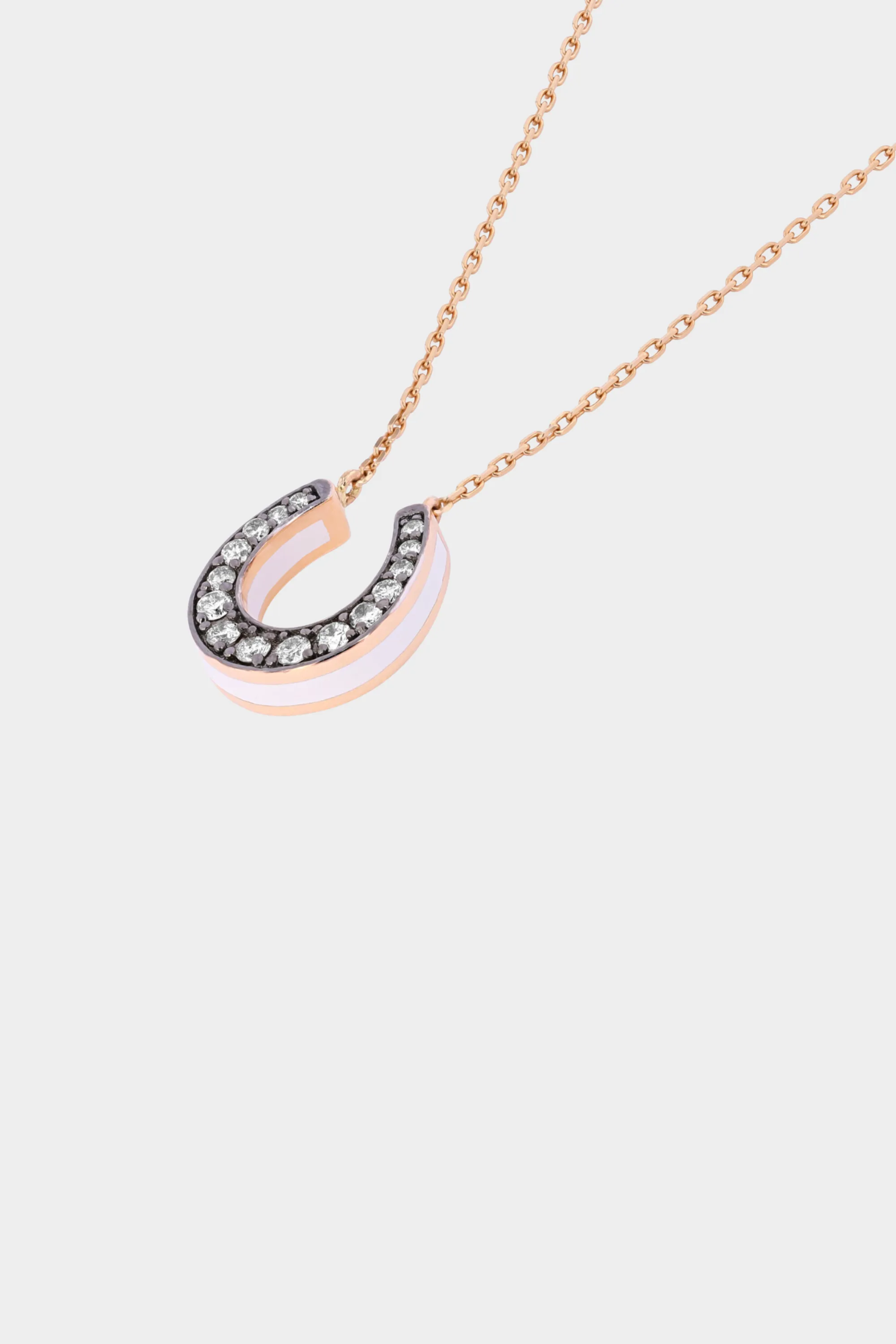 Horseshoe Necklace, Brown Diamonds