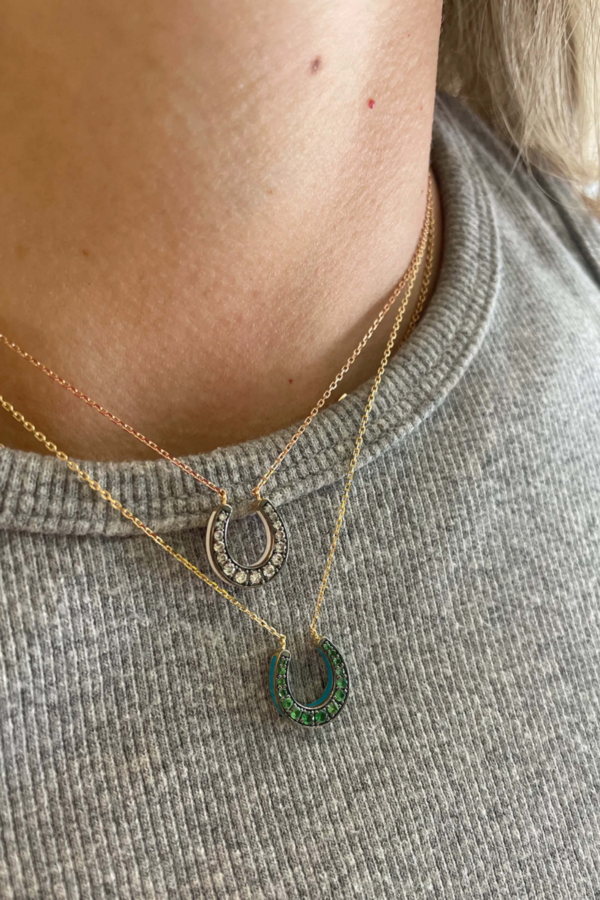 Horseshoe Necklace, Tsavorite