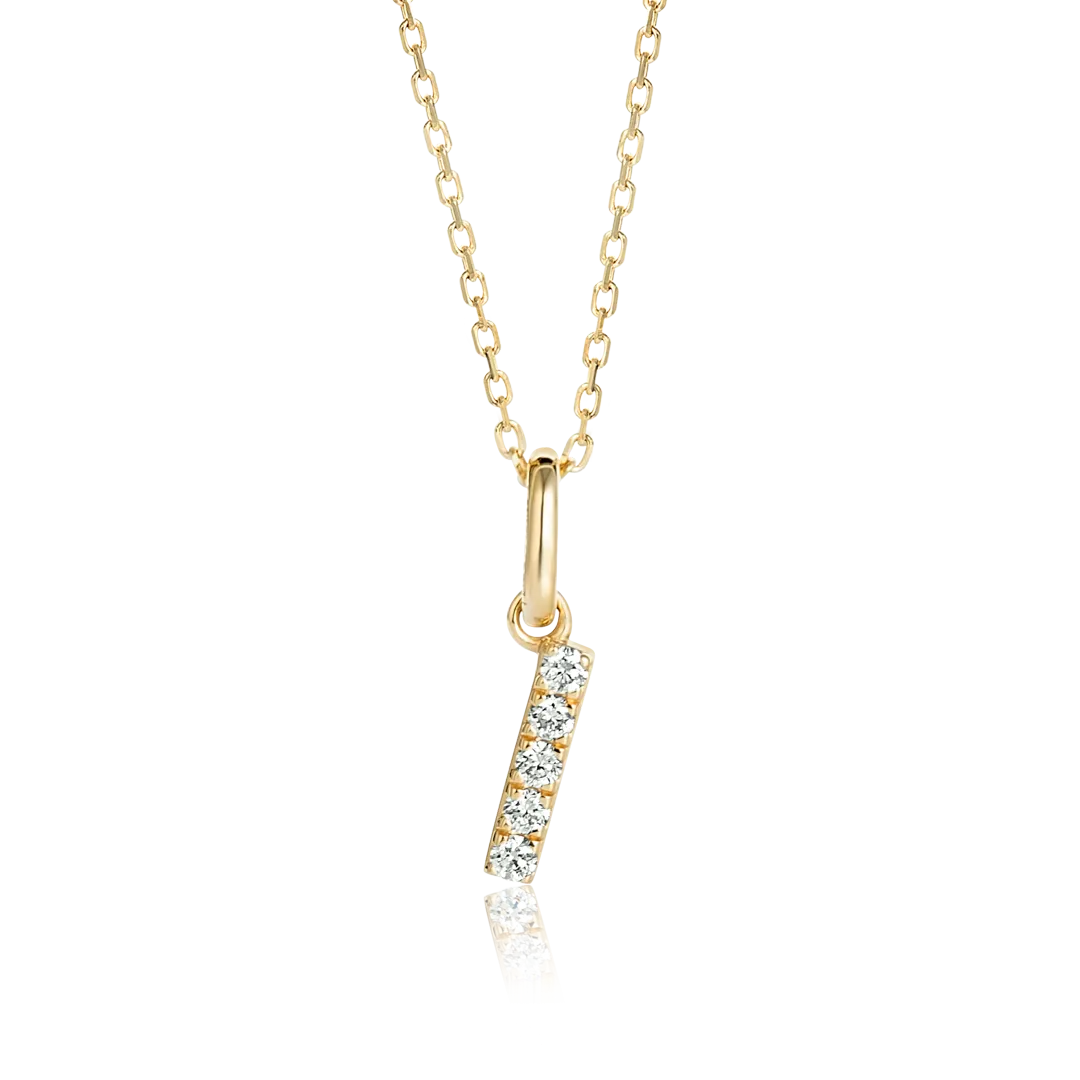 I Letter Pendant Yellow Gold