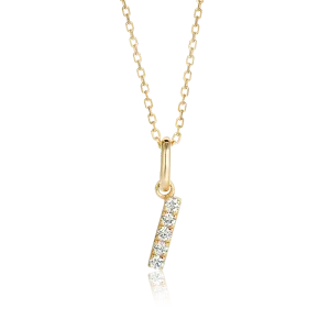 I Letter Pendant Yellow Gold